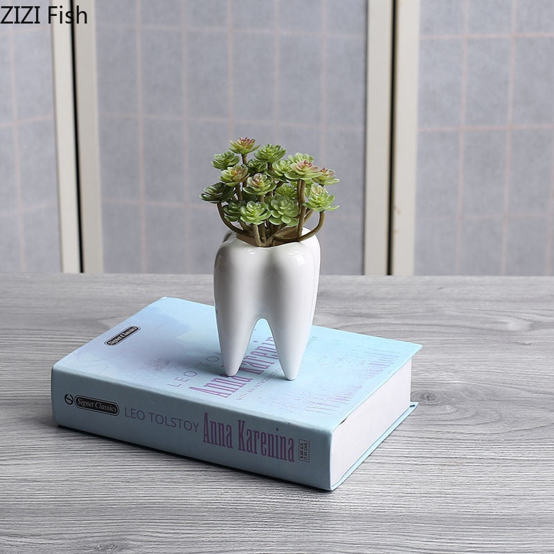 Tooth Vase Succulent Ceramic Pot Prily