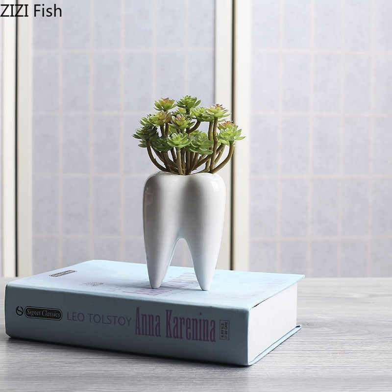 Tooth Vase Succulent Ceramic Pot Prily