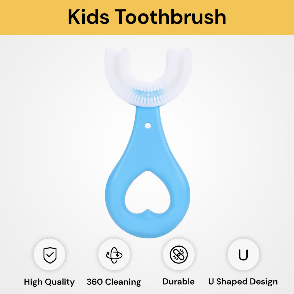 Kids U-Shaped Toothbrush - Soft Bristles, Fun Colors