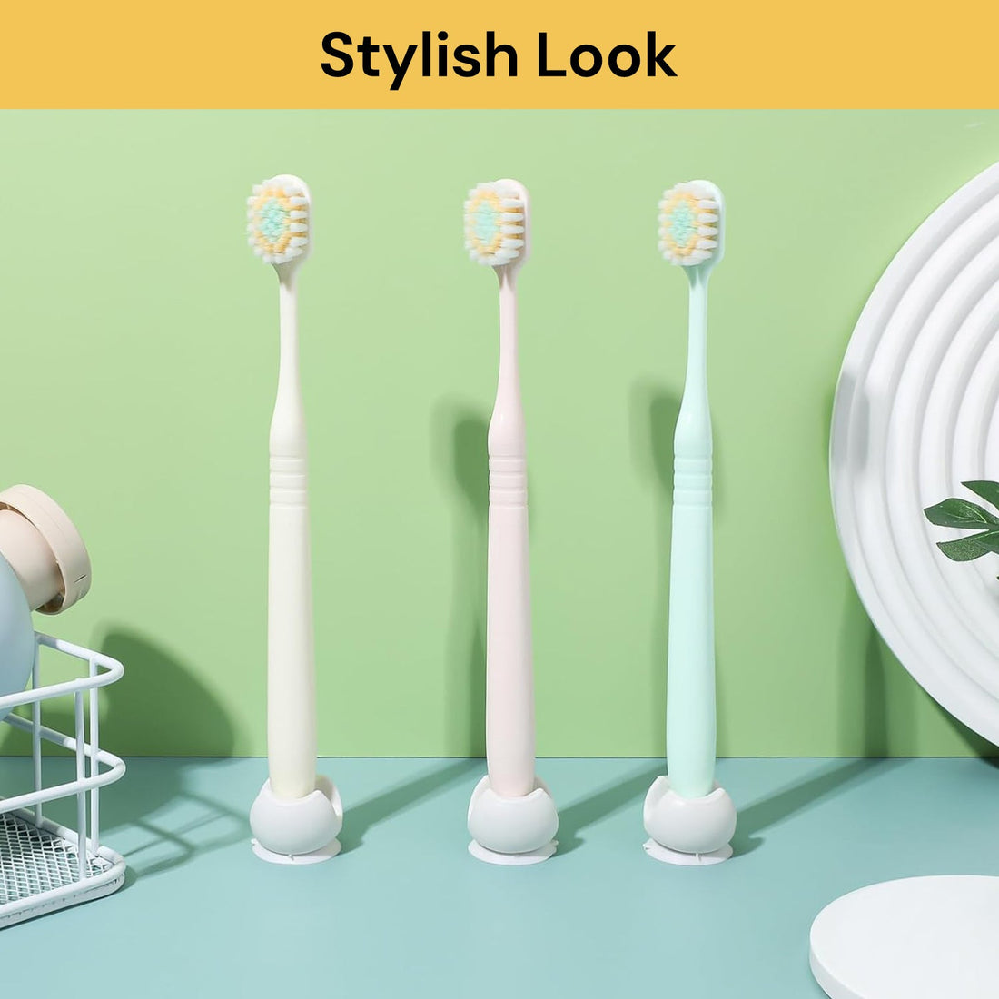 Toothbrush Holder With Suction Cup Base