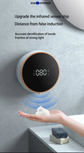 Touchless Wall Mount (Punch-Free ) Rechargeable Foam Soap Dispensers with LED Temperature Display Prily