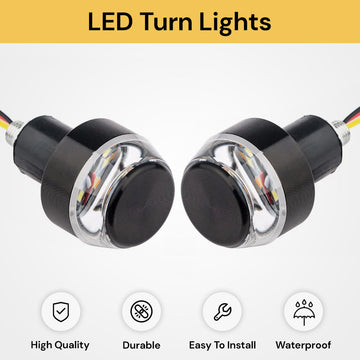 2pcs LED Turn Lights - Enhanced Visibility, Black