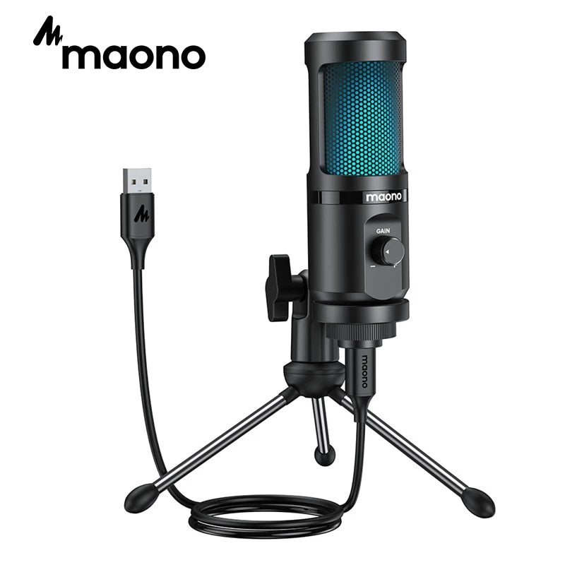 USB Microphone With RGB Breathing Light Prily