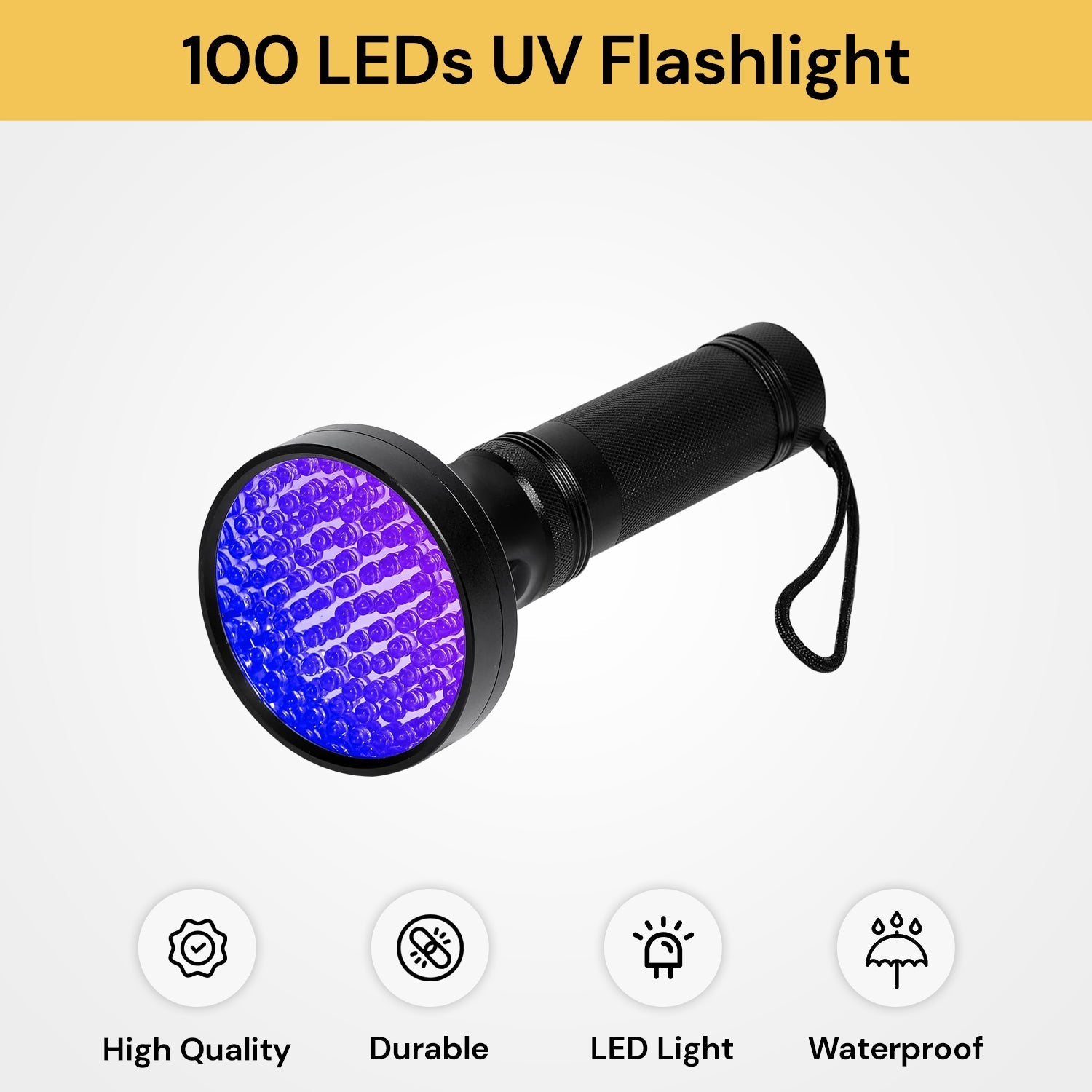 100 LEDs UV Flashlight