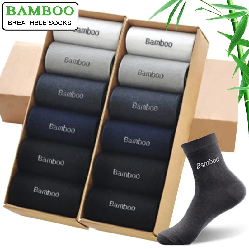 Ultra Comfortable Breathable Casual Bamboo Fiber Socks for Men (10Pairs) Prily