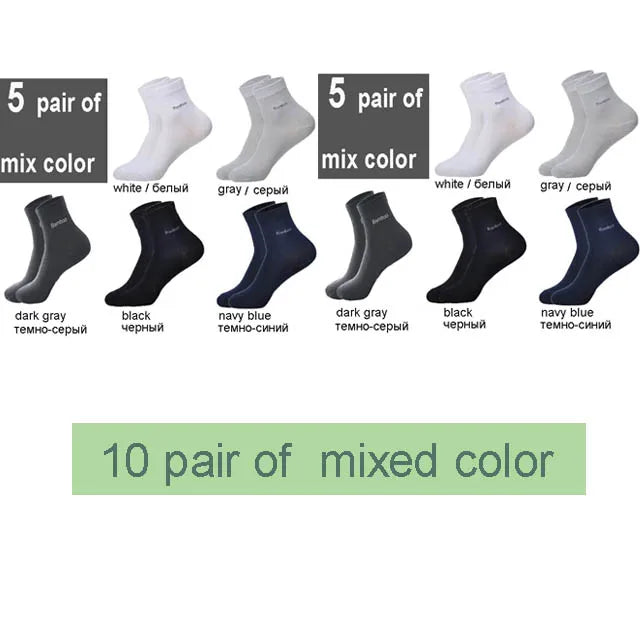 Ultra Comfortable Breathable Casual Bamboo Fiber Socks for Men (10Pairs) Prily