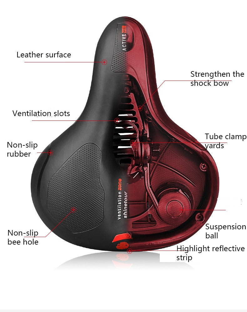 Ultra-Comfortable Shock Absorbing Bicycle Saddle Prily