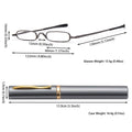 Ultra-thin Metal Reading Glasses with Tube Case Prily