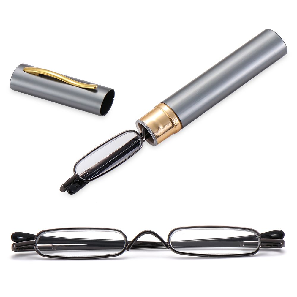 Ultra-thin Metal Reading Glasses with Tube Case Prily