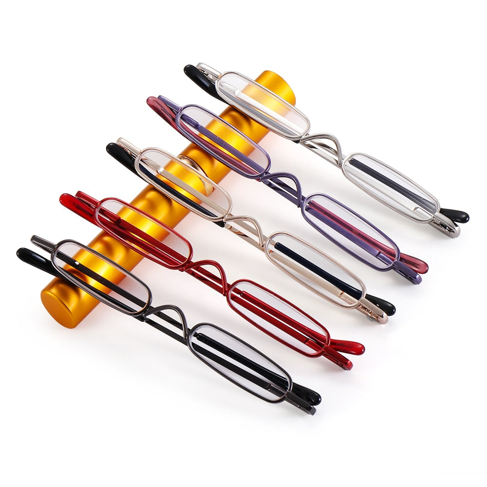 Ultra-thin Metal Reading Glasses with Tube Case Prily