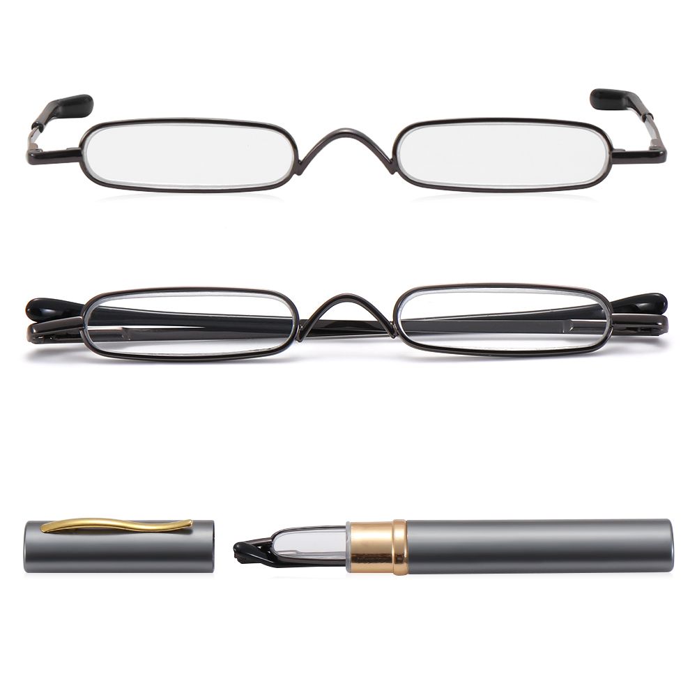 Ultra-thin Metal Reading Glasses with Tube Case Prily