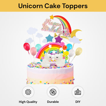 21PCs Unicorn Cake Toppers