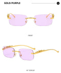 Unisex Leopard Luxury Rimless Sunglasses Prily