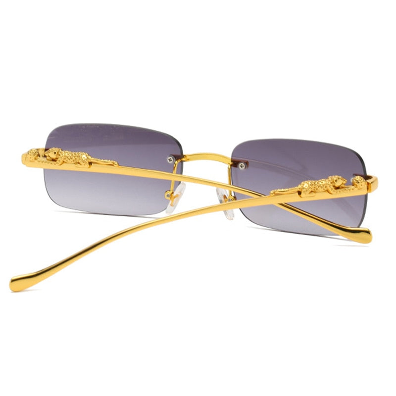 Unisex Leopard Luxury Rimless Sunglasses Prily