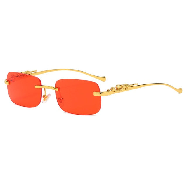 Unisex Leopard Luxury Rimless Sunglasses Prily