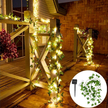 10M 100 LEDs Solar Ivy Fairy String Lights Garden Outdoor Wall Fence Light