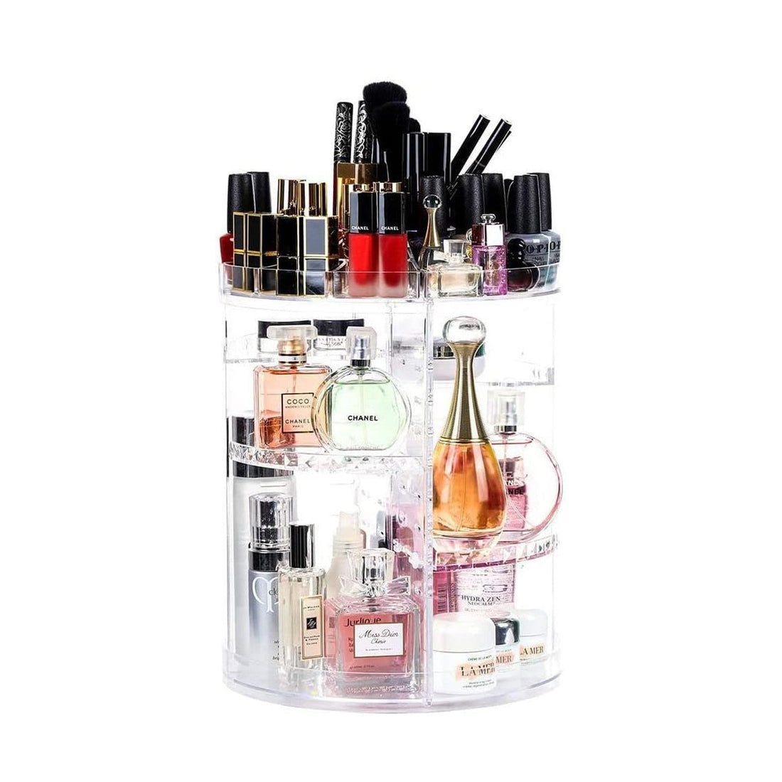 360° Acrylic Makeup Organiser 3 Layer Rotating Clear Cosmetics Holder Storage