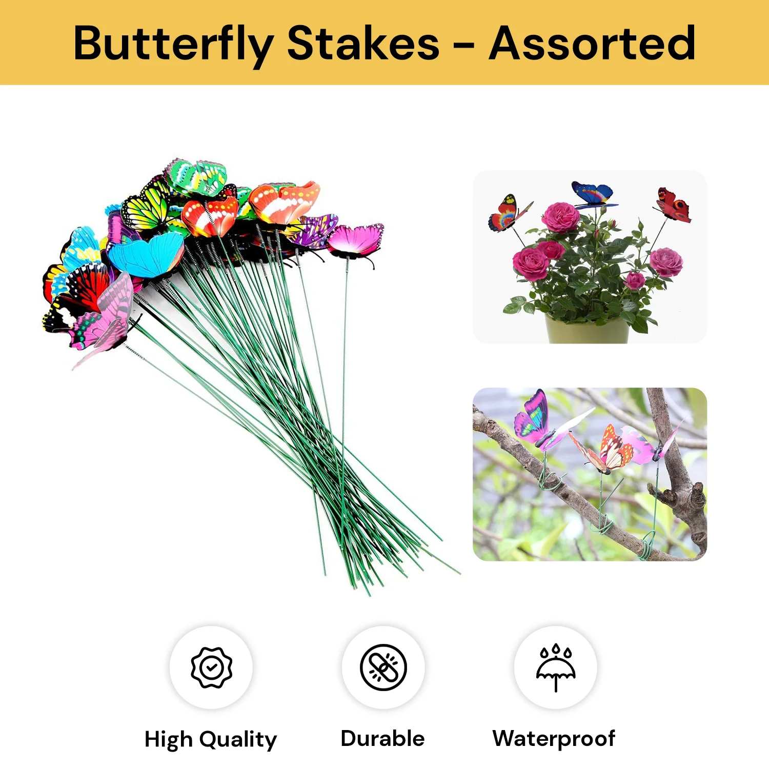 20PCs Butterfly Stakes - Assorted