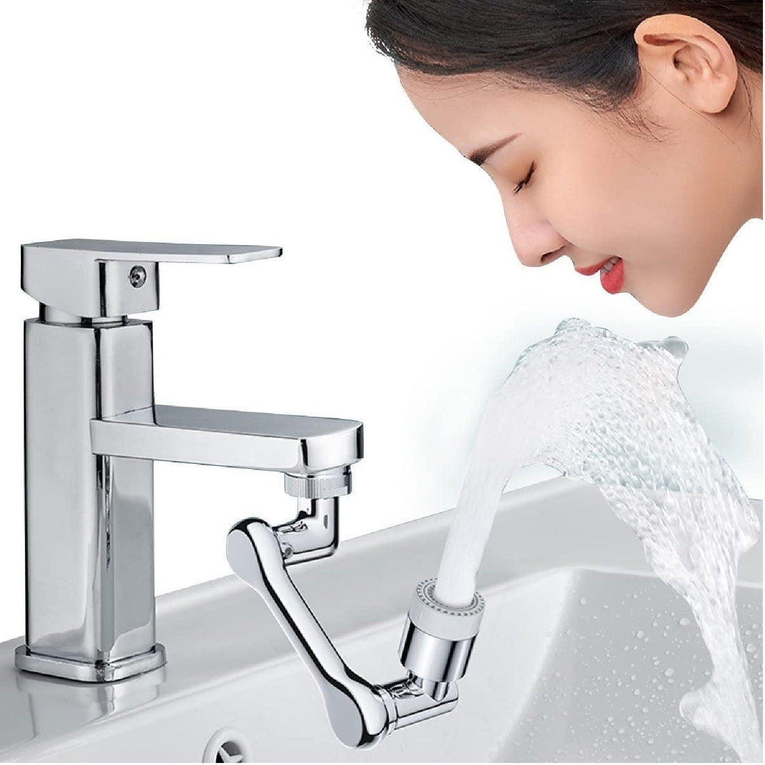 1080° Swivel Extension Faucet Aerator Rotate Robotic Arm Tap Extender Universal