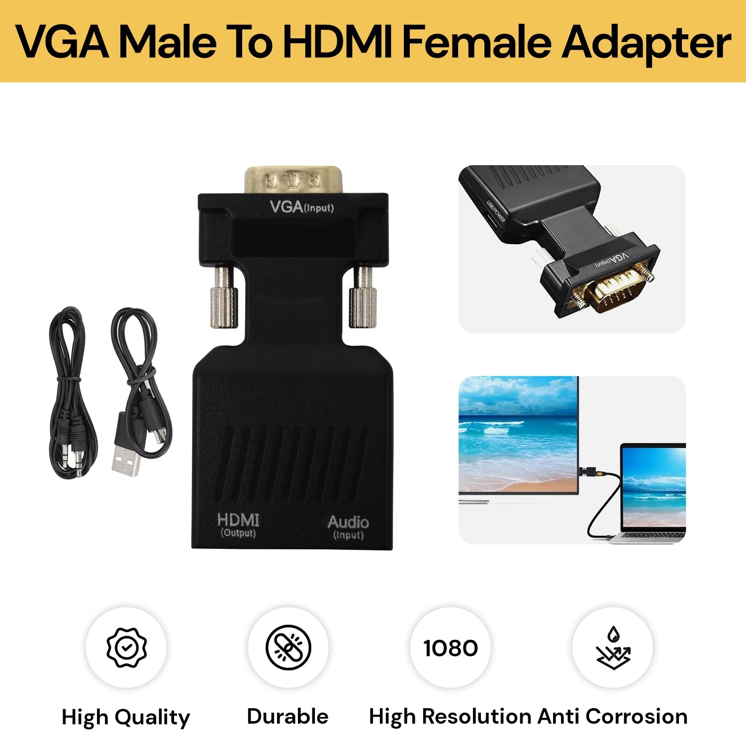 VGA Male To HDMI Female Adapter