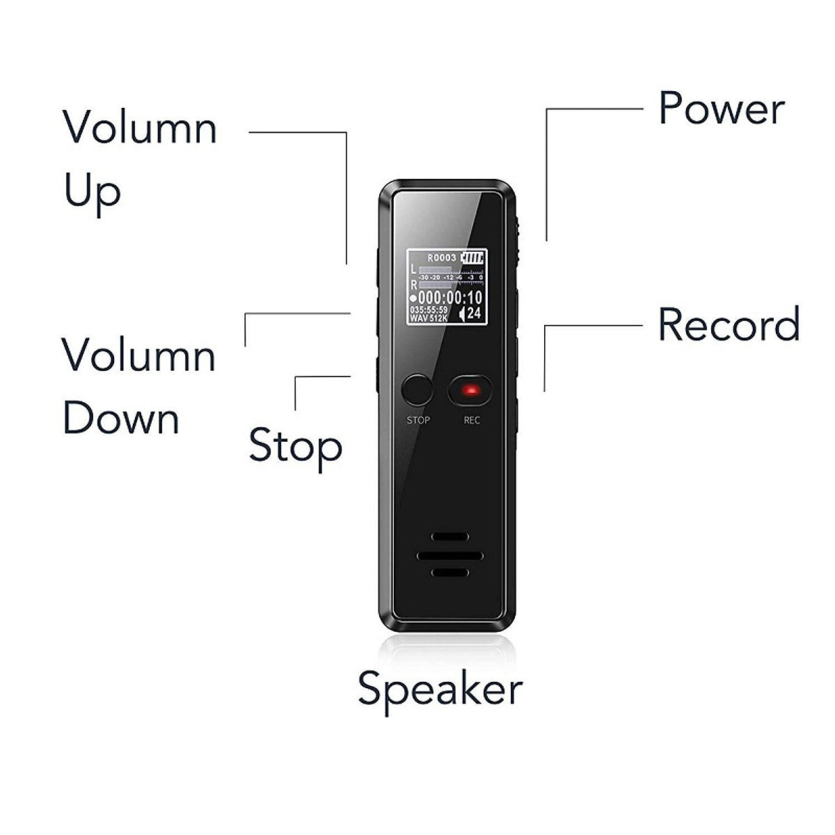 Vandlion™ V90 Digital Noise Reduction Smart Sound Recorder Dictaphone Prily