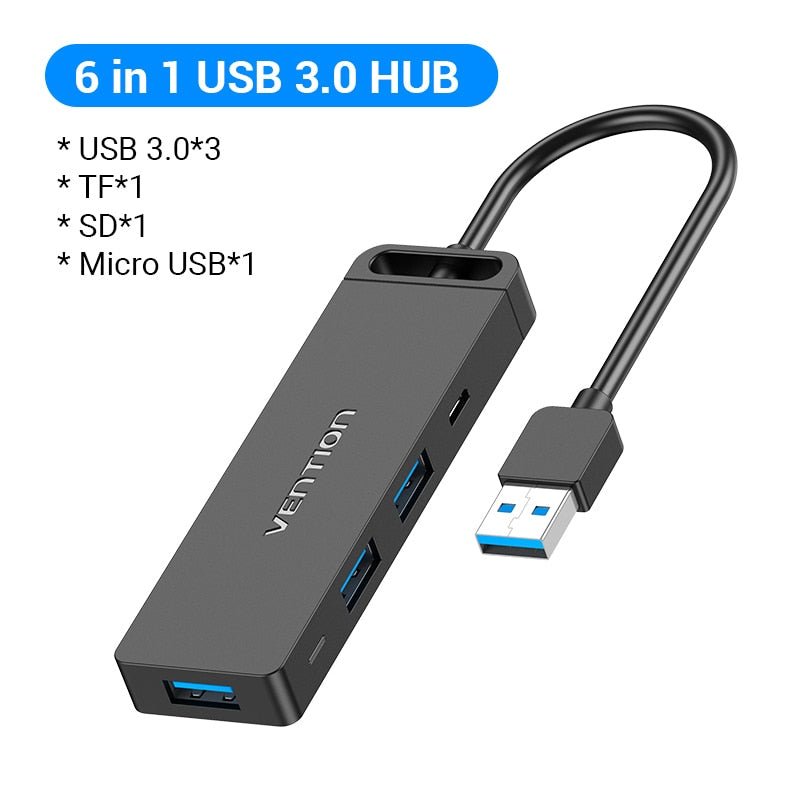 Vention Universal 4 Ports USB Splitter for Laptops, PC & Smartphones Prily