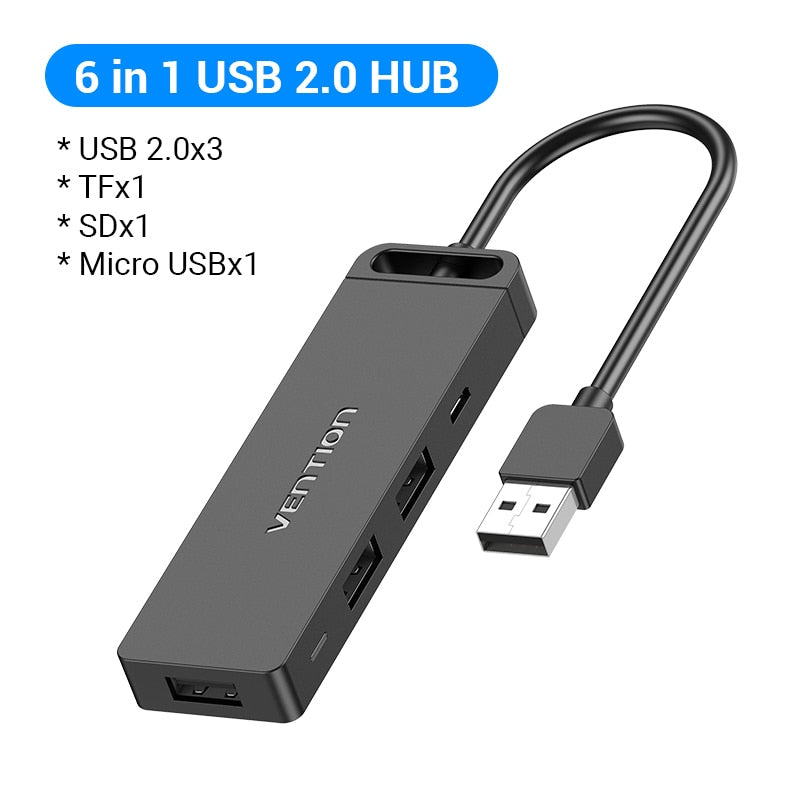 Vention Universal 4 Ports USB Splitter for Laptops, PC & Smartphones Prily