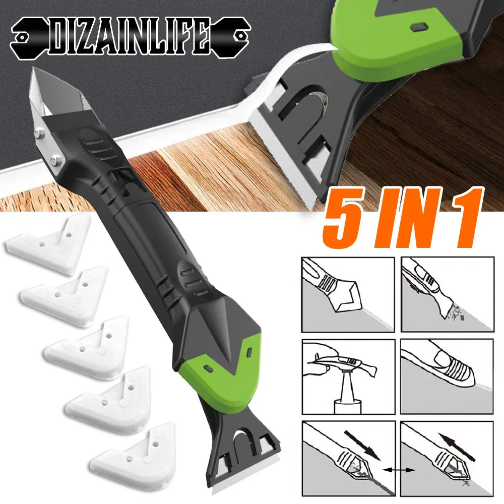 Versatile 5 in 1 Sealants Scraper Remover & Caulk Finisher Tool Prily