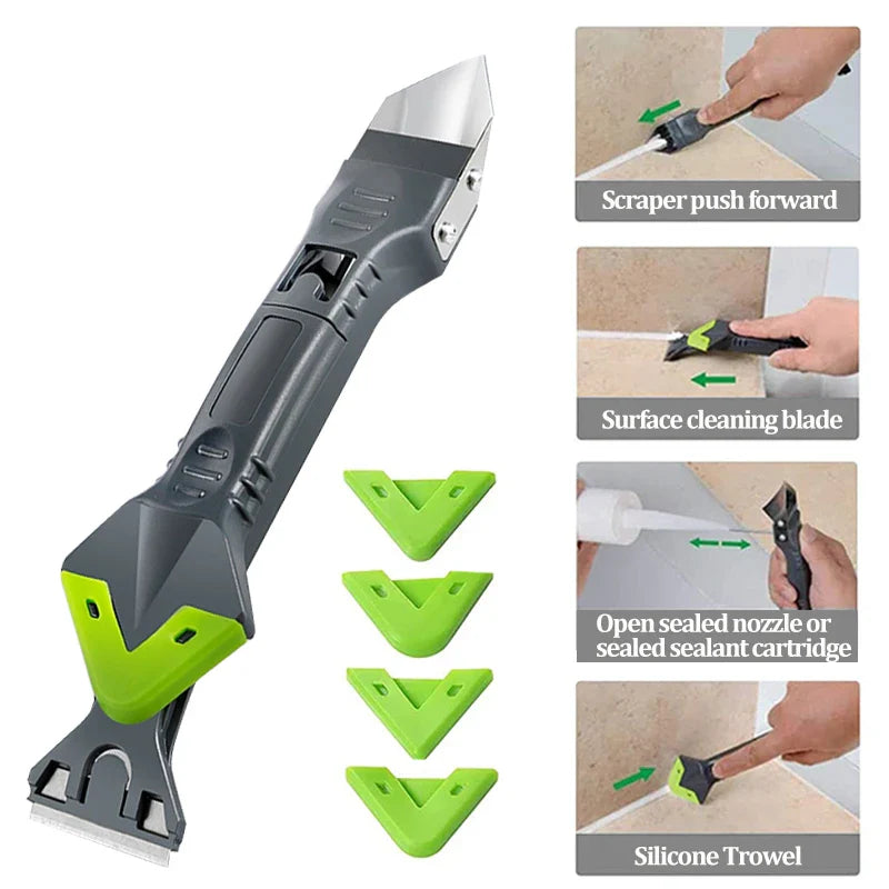 Versatile 5 in 1 Sealants Scraper Remover & Caulk Finisher Tool Prily