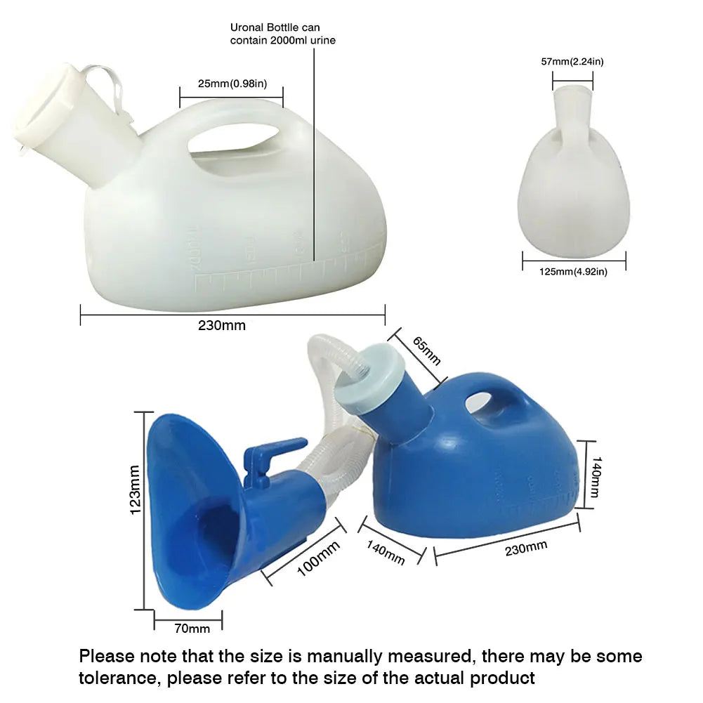 Versatile Unisex 3 in 1 (Laying/ Sitting/ Standing) 2000ml Portable Urinal Prily