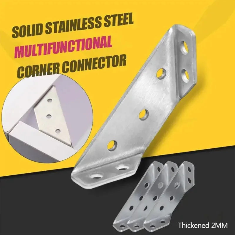 Versatile Use Stainless Steel Furniture Brackets Corner Connector (10pcs) Prily