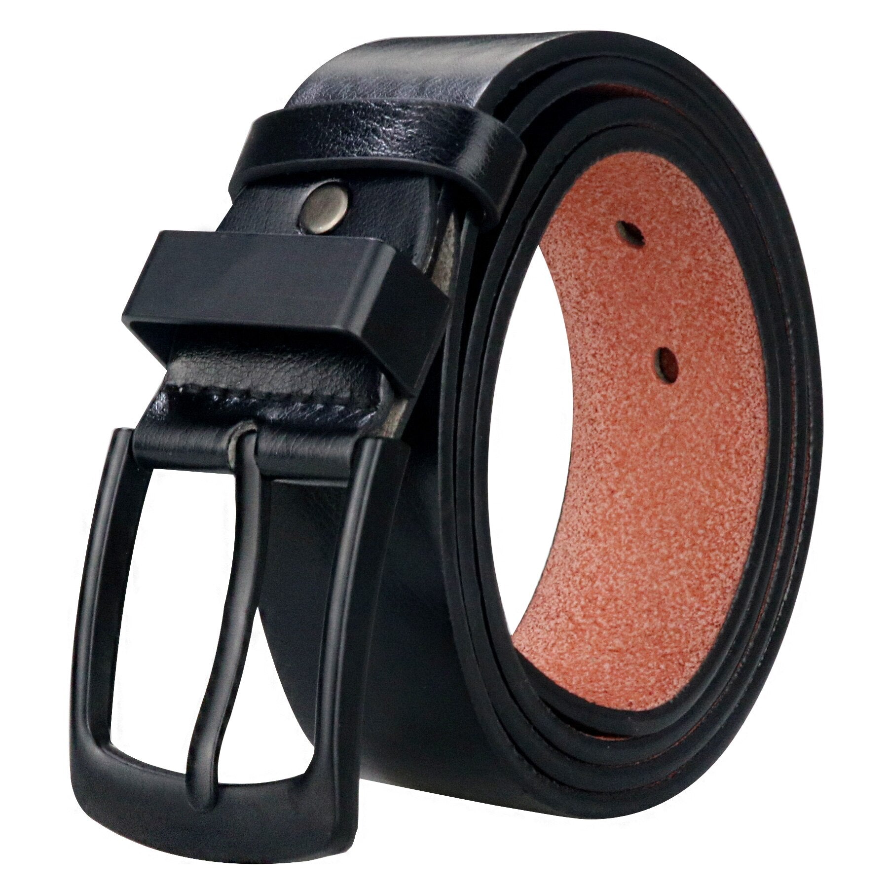 Vintage Black Pin Buckle Casual Leather Belt Prily