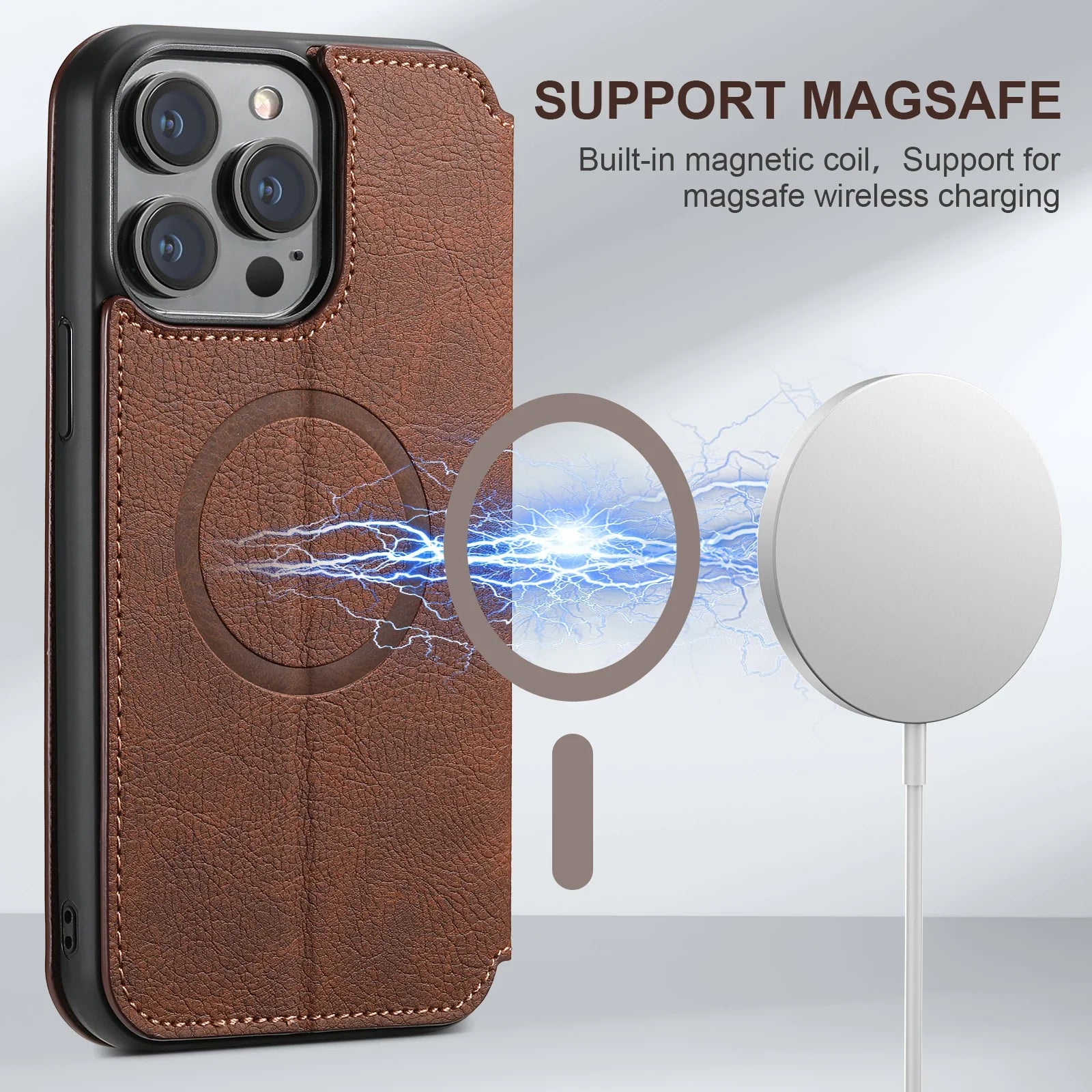 Wallet iPhone Case Compatible with MagSafe Magnetic Wireless Charging Prily