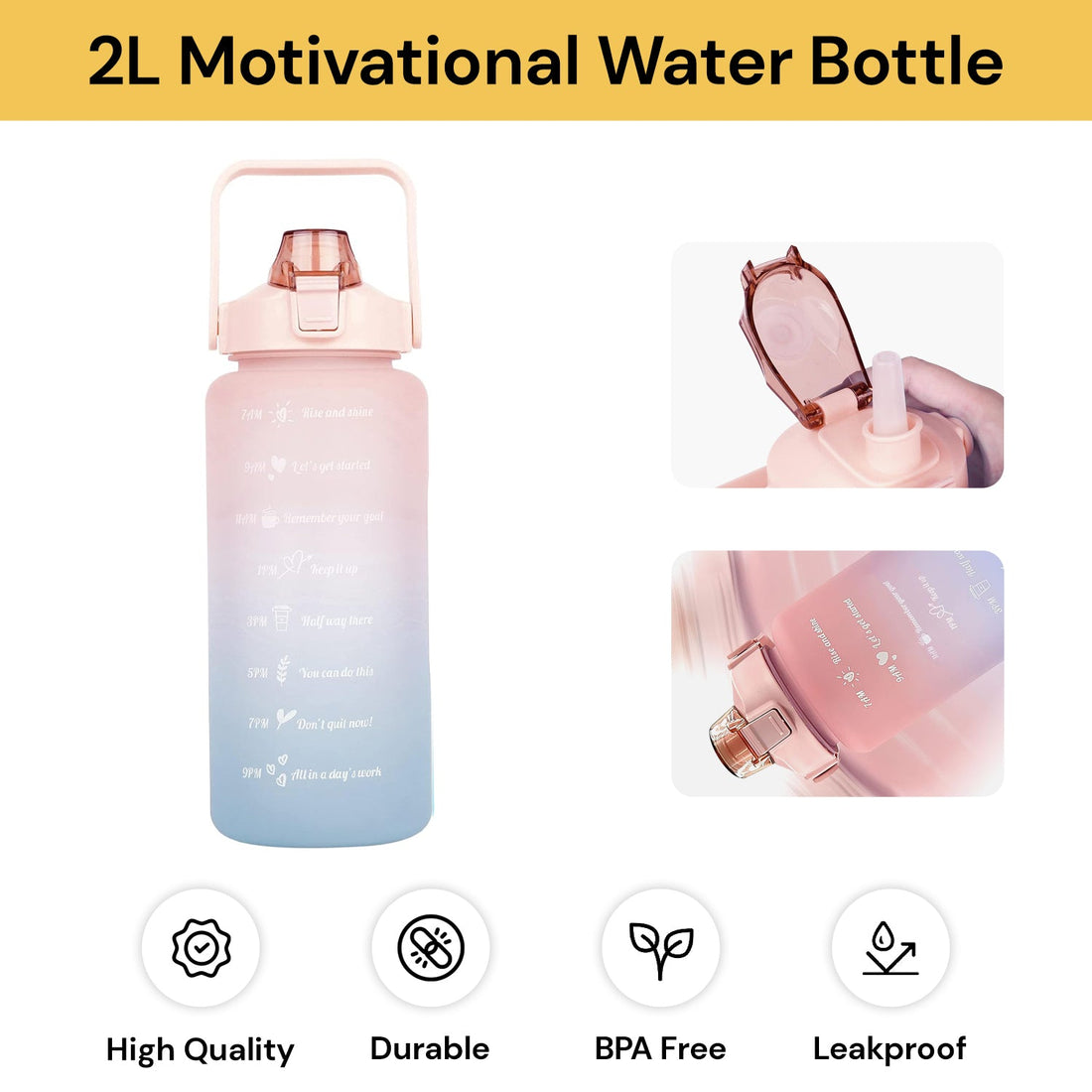 2L Motivational Water Bottle