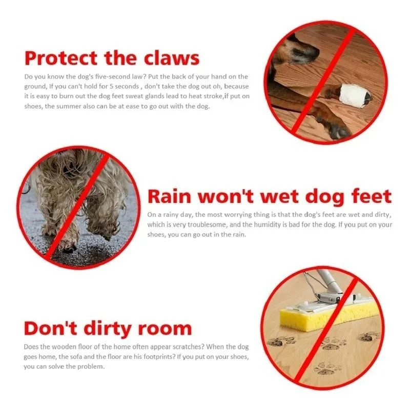 Waterproof Small Pet Anti-slip Rain Boots (4pcs) Prily