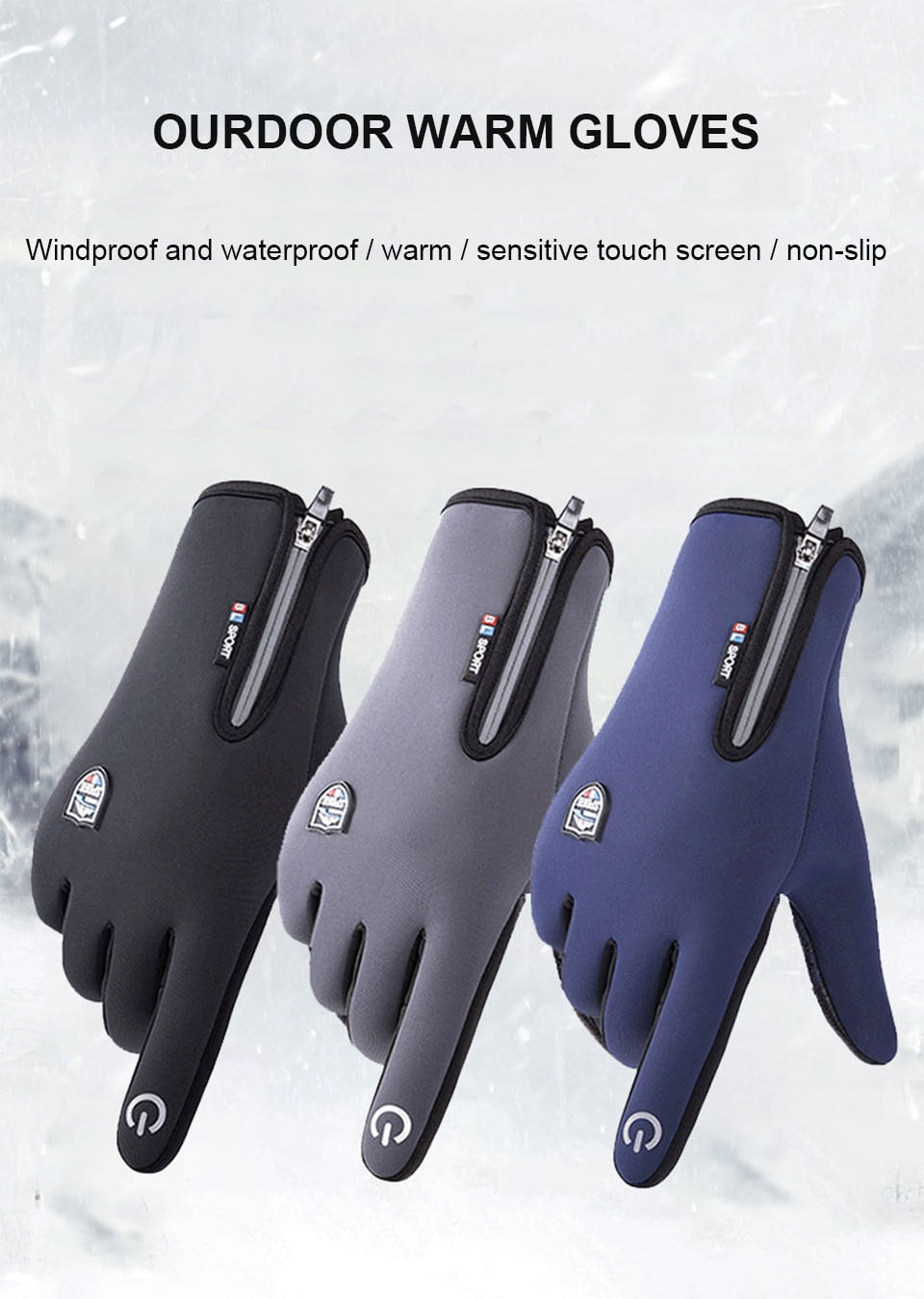 Waterproof Windproof Touch Screen Gloves Prily