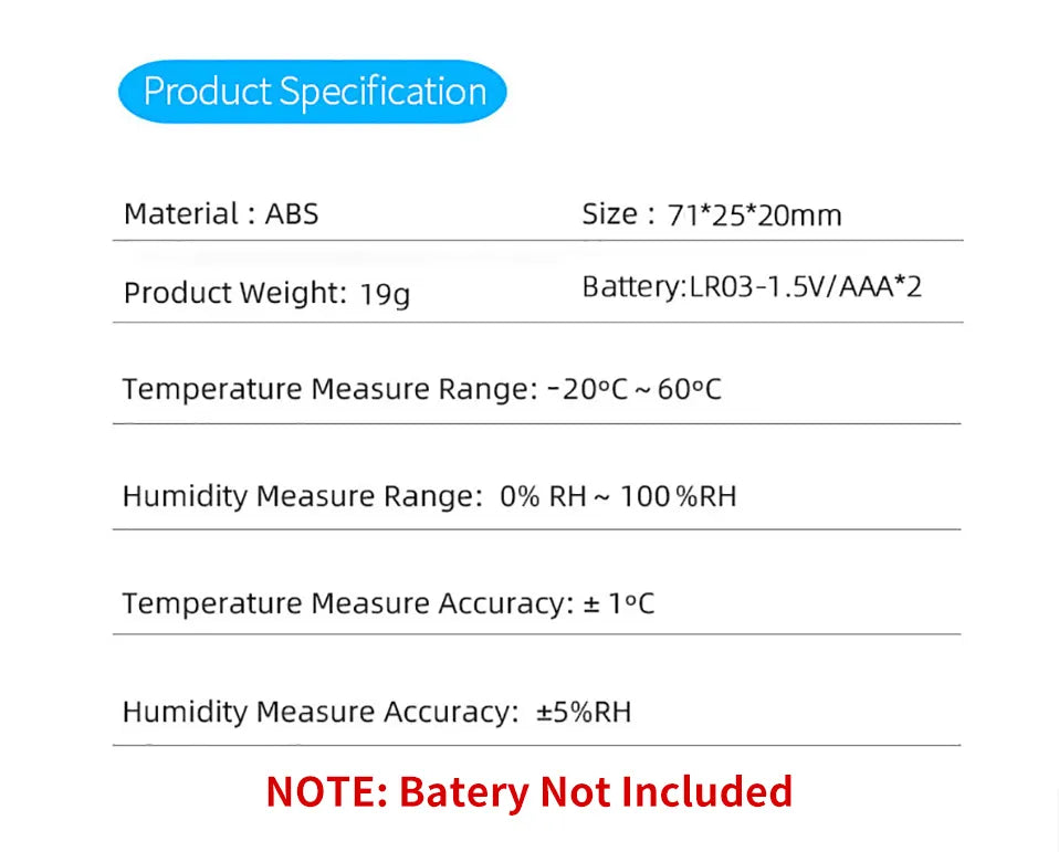 WiFi Smart Home Temperature Humidity Sensor Prily