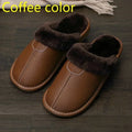 Winter Warm PU Leather Waterproof Slippers for Men Prily