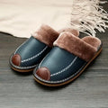 Winter Warm PU Leather Waterproof Slippers for Men Prily