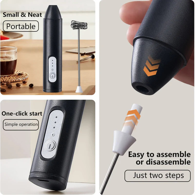 Wireless Rechargeable Three-Speed Coffee Cream Frother Prily