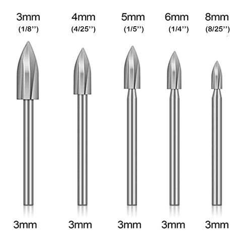 Wood Carving & Engraving HSS Drill Bit Set (5pc) Prily