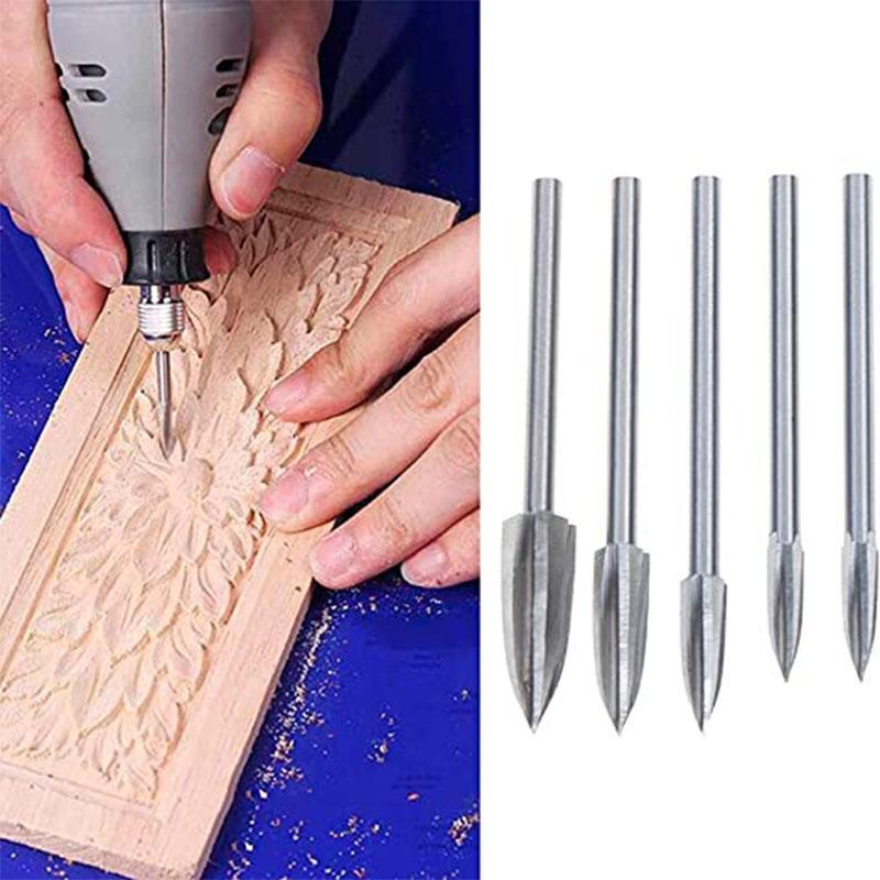 Wood Carving & Engraving HSS Drill Bit Set (5pc) Prily