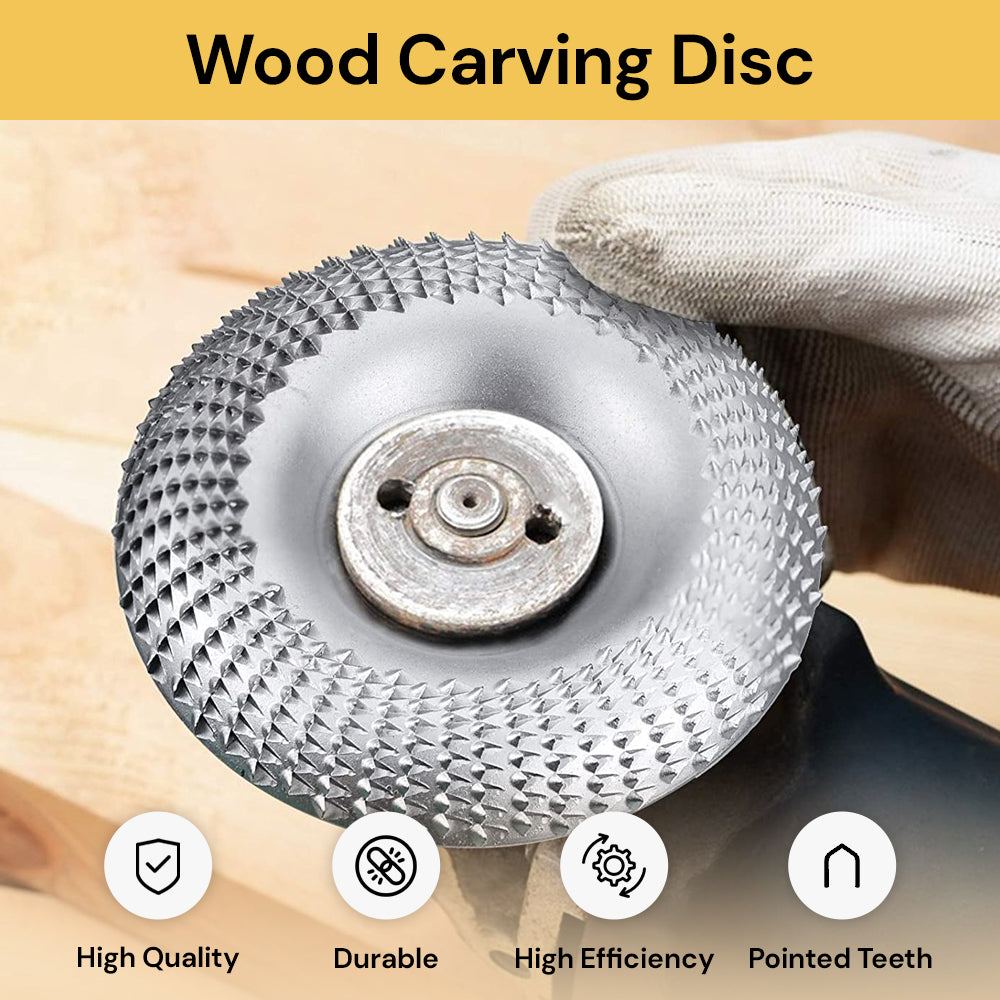 Wood Carving Disc - Rotary Tool Accessory for Woodworking - Silver