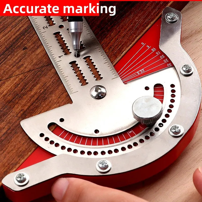 Woodwork Stainless Steel Edge Ruler / Precision Angle Protractor Prily