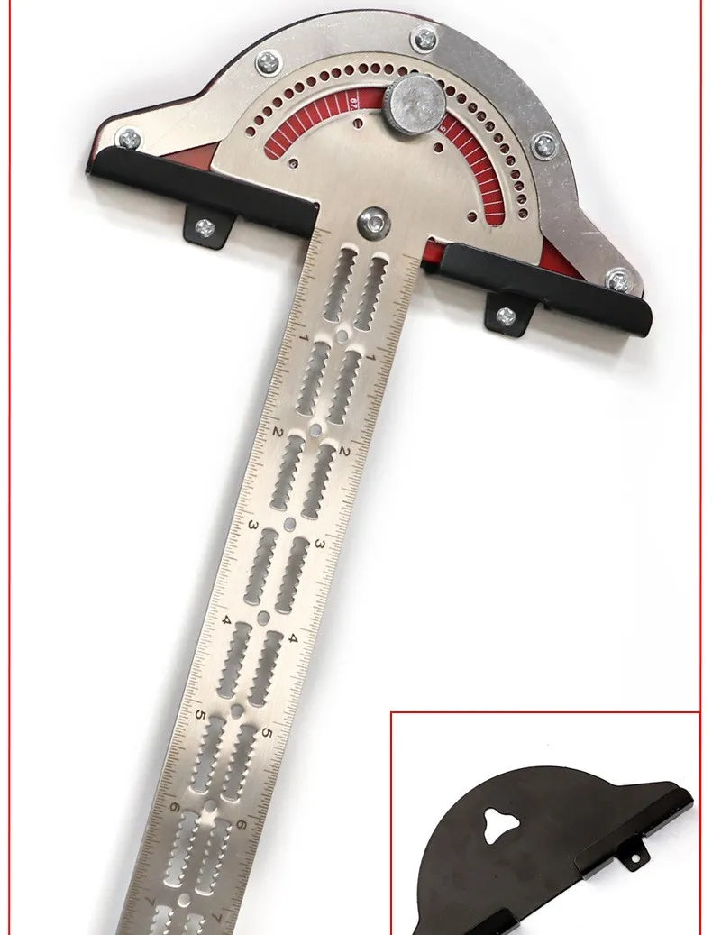 Woodwork Stainless Steel Edge Ruler / Precision Angle Protractor Prily