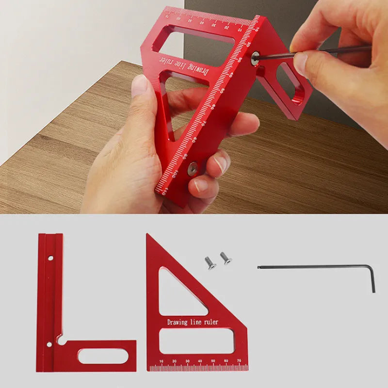 Woodworking 3D Multi Angle Measuring Carpenter Square Prily