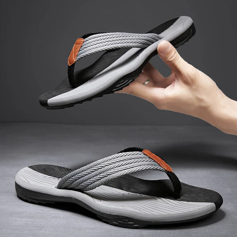 Woven Striped Lightweight Non-slip Comfortable Flip-flops Prily