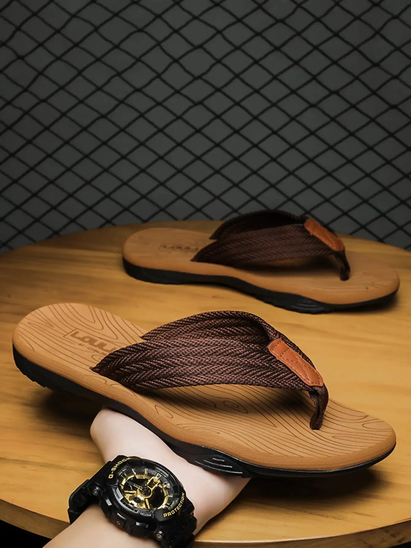 Woven Striped Lightweight Non-slip Comfortable Flip-flops Prily