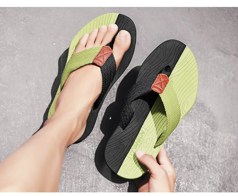 Woven Striped Lightweight Non-slip Comfortable Flip-flops Prily