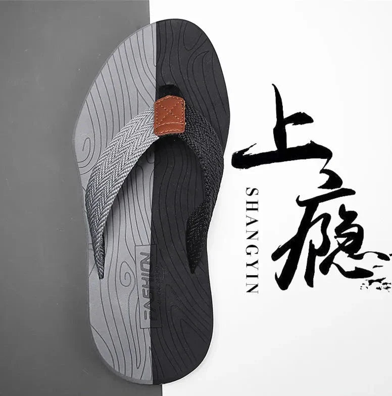 Woven Striped Lightweight Non-slip Comfortable Flip-flops Prily